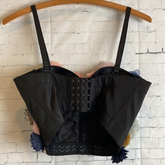 Corset Bustier 3D Floral Handmade Etsy Sz S Cottage Rave Feminine Fairy whimsy - Picture 8 of 14